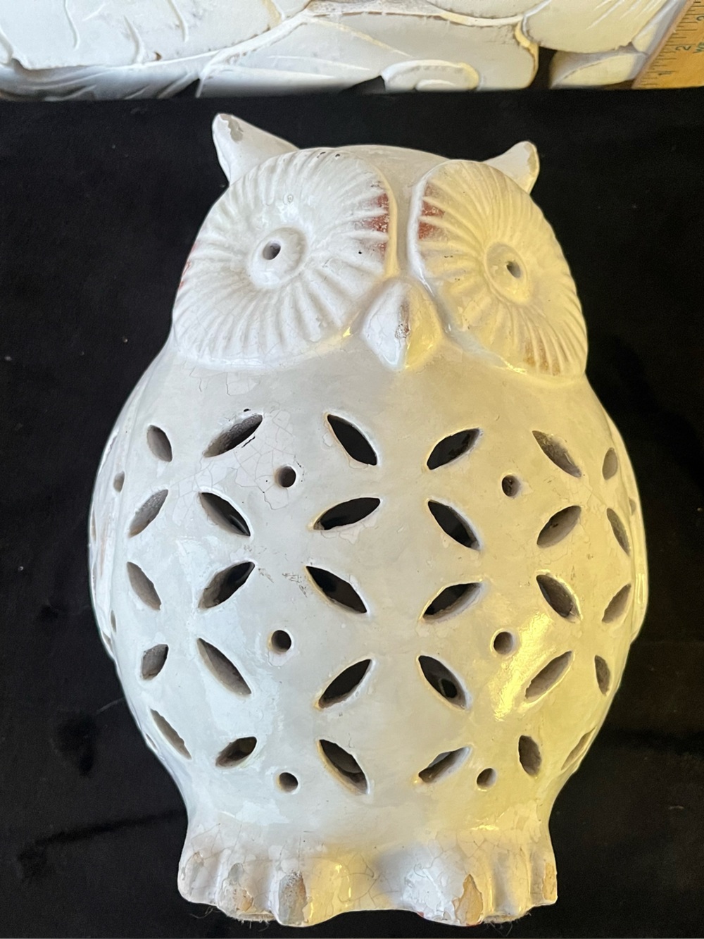 White Ceramic Owl Lantern Decorative Candle Holder